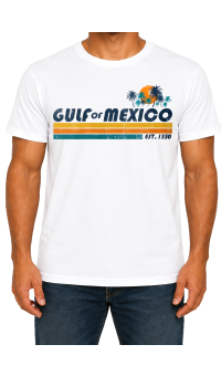 Gulf of Mexico White Front T-shirt mockup