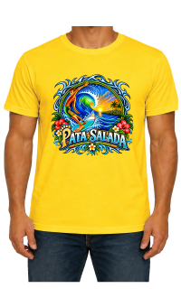 Pata Salada Hang 5 Canary Yellow Front T-shirt mockup